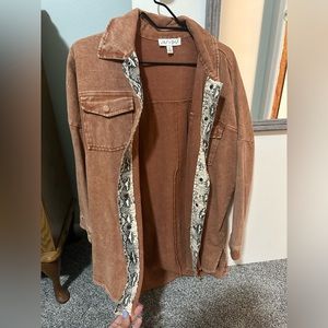 Oversized colored denim jacket